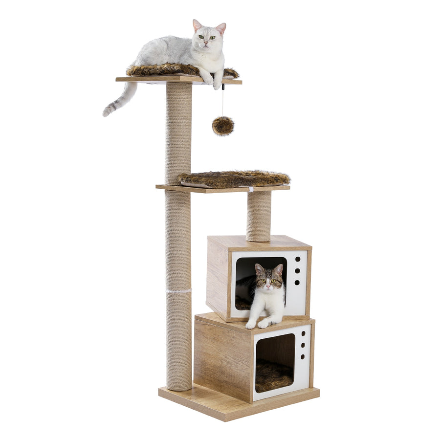 Full Sisal Cat Tree Tower Condo