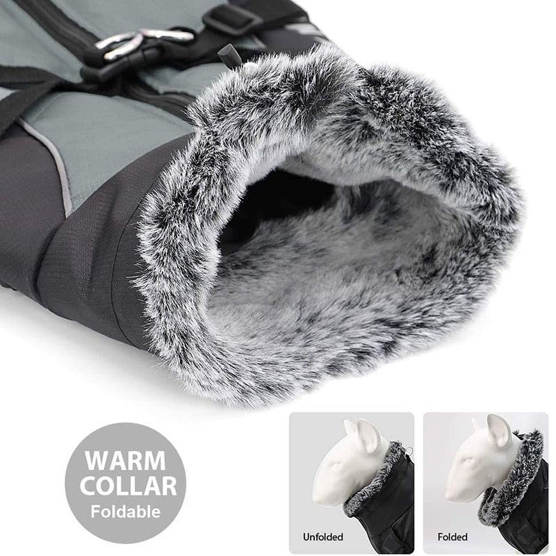 Warm Furry Collar Winter Dog Clothes