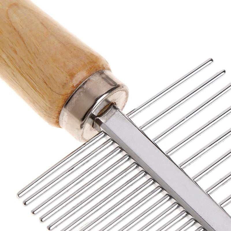 Professional Wooden Handle Dog Comb