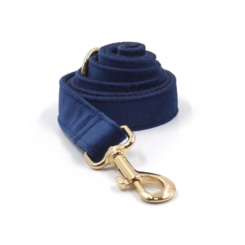 Luxury Deep Blue Velvet Dog Harness