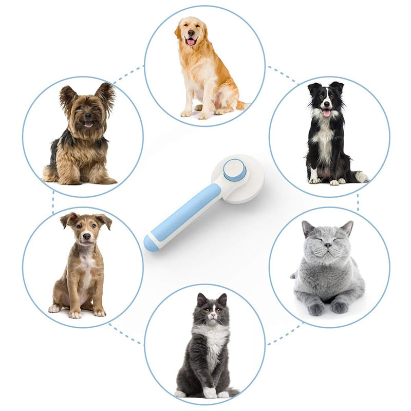 Ergonomic Self Cleaning Pet Grooming Brush