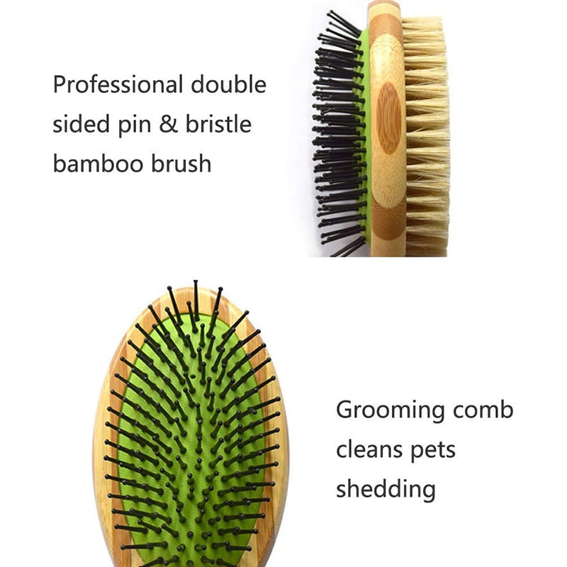 Double Sided Pin Bristle Dog Brush