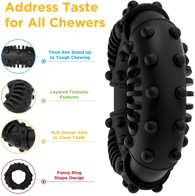 Black Strong Rubber Dog Chew Toy