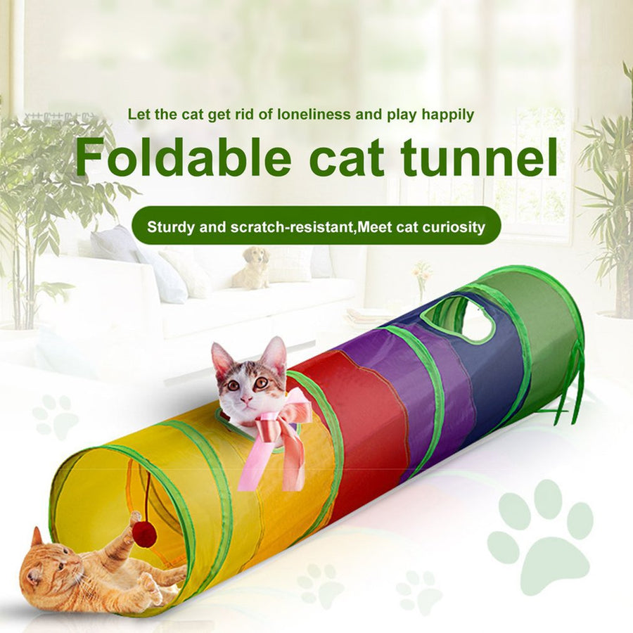 2 Holes Rainbow Cat Tunnel