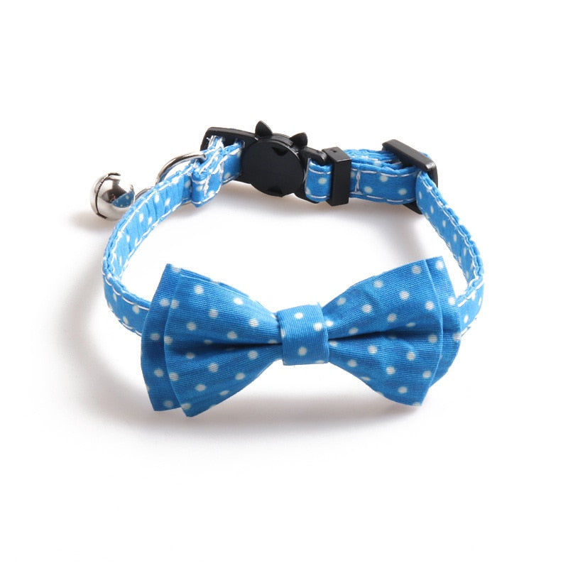 Colorful Dot Bowknot Cat Collar