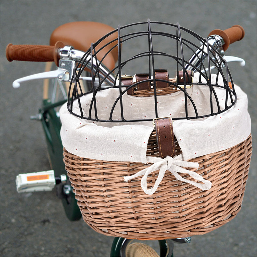 Woven Dog Bicycle Handlebars Basket