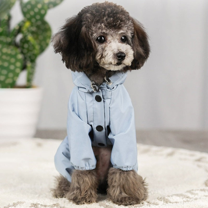 Reflective Dog Blue Hoodies Raincoat