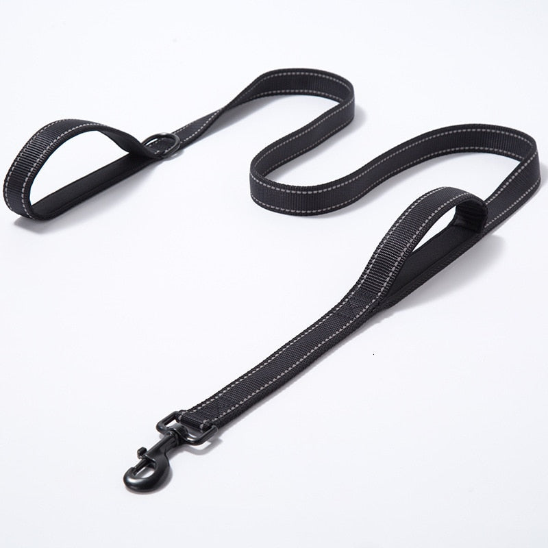 Reflective Two Handle Padded Dog Leash