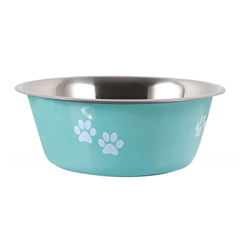 Stainless Steel Paws Dog Bowl