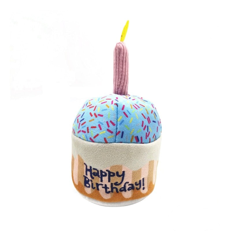 Birthday Cup Cake Squeaky Dog Toy