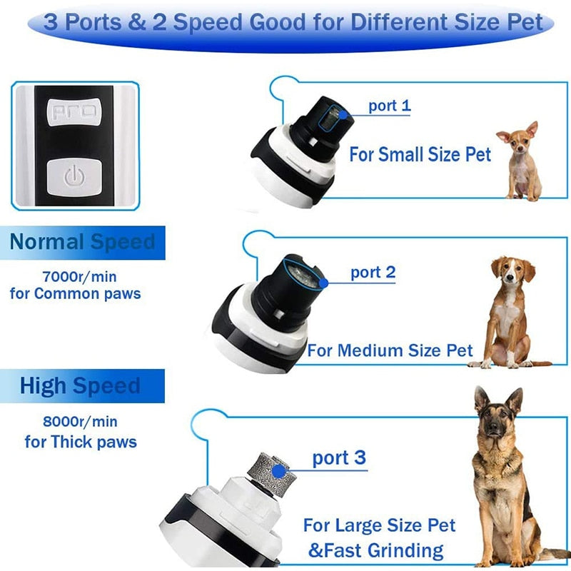 LCD 2 Speed Dog Nail Grinder