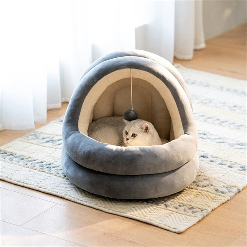 Luxury Microfiber Cat Cave Bed