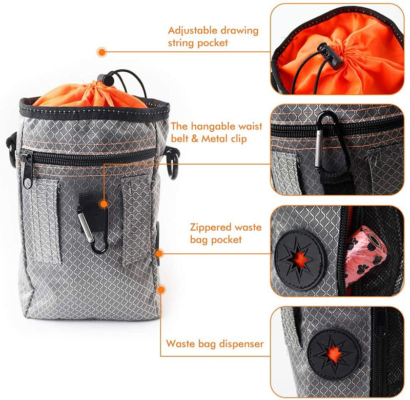 Convenient Drawstring 2 In 1 Dog Treat Bag