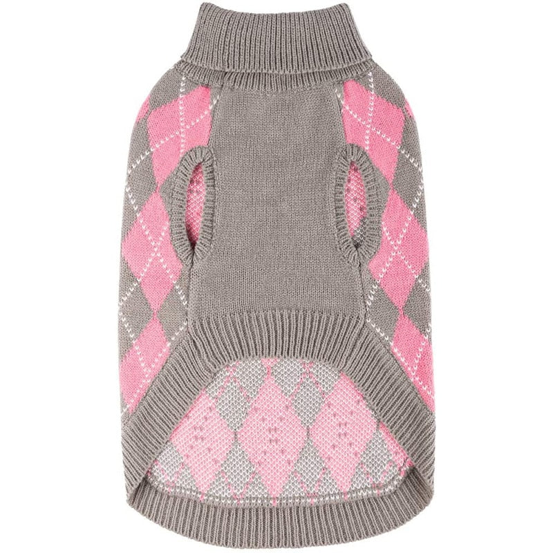 Turtleneck Fashion Plaid Dog Sweater