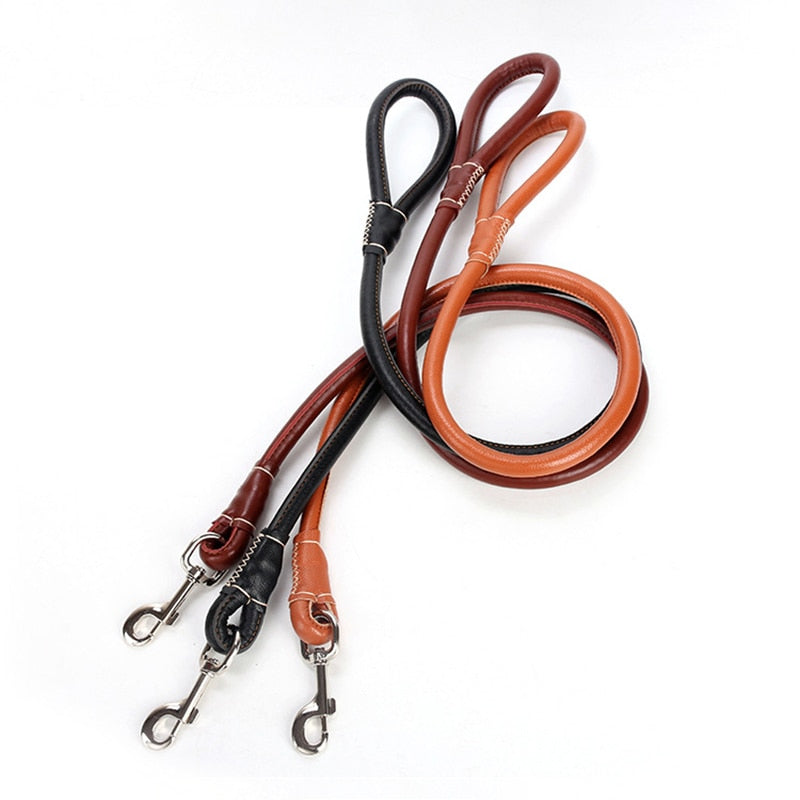 Strong PU Leather Dog Collar Leash Set