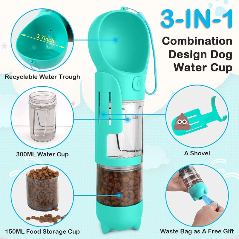 3 In 1 Outdoor Dog Water Bottle