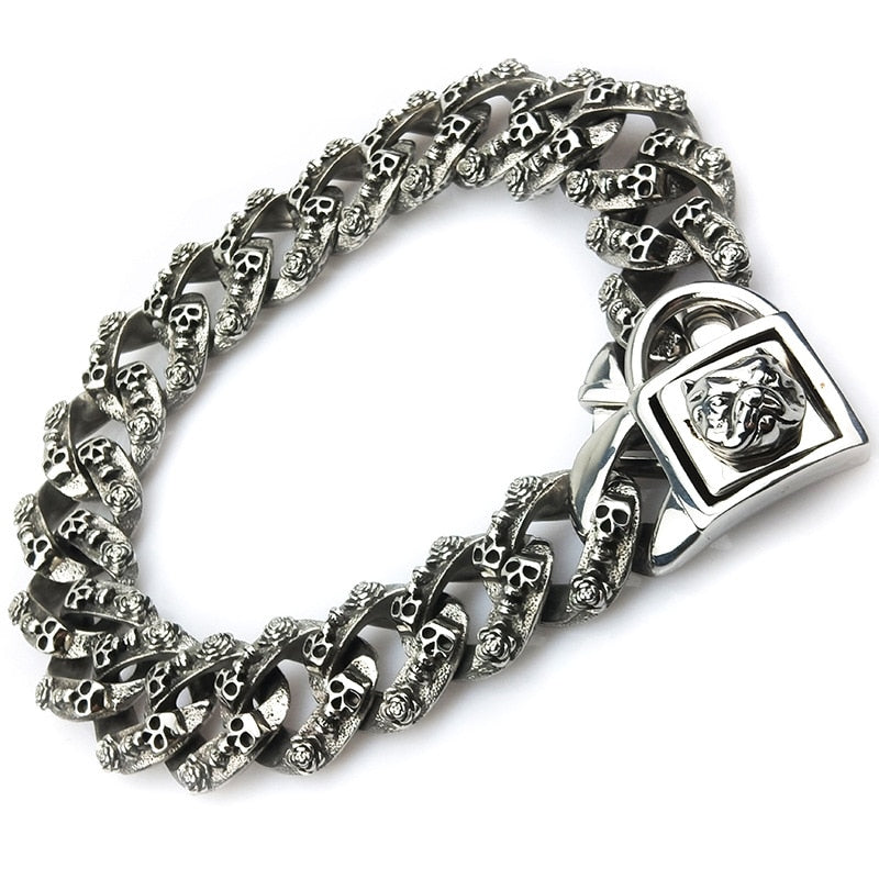 Cuban Dog Silver Skull Collar