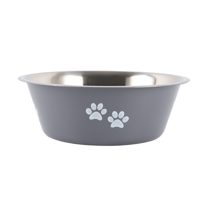 Stainless Steel Paws Dog Bowl