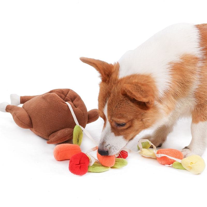 Squeaky Chicken Dog Snuffle Toy