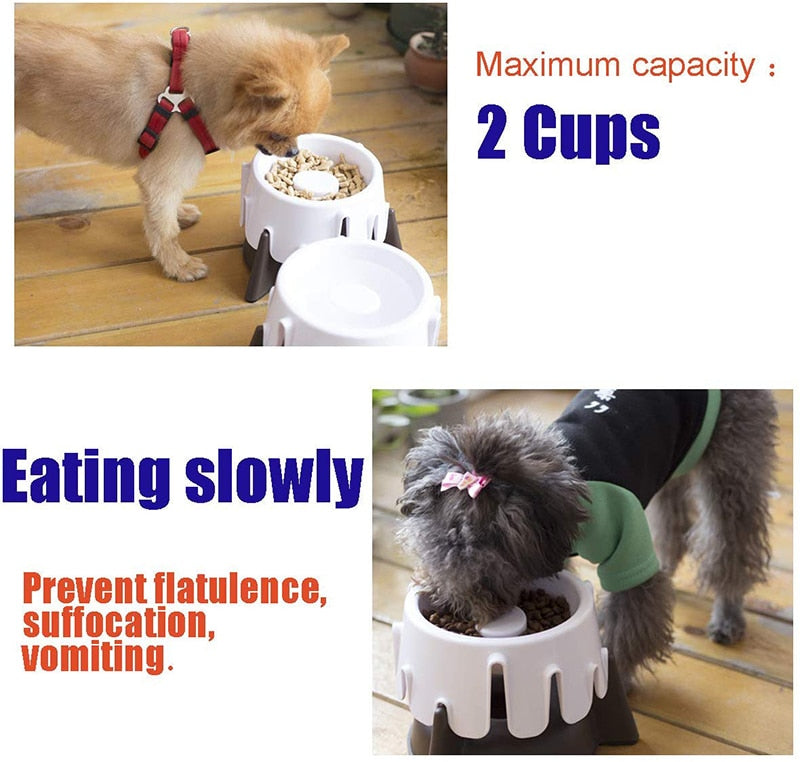 5 Adjustable Height Dog Slow Feeder