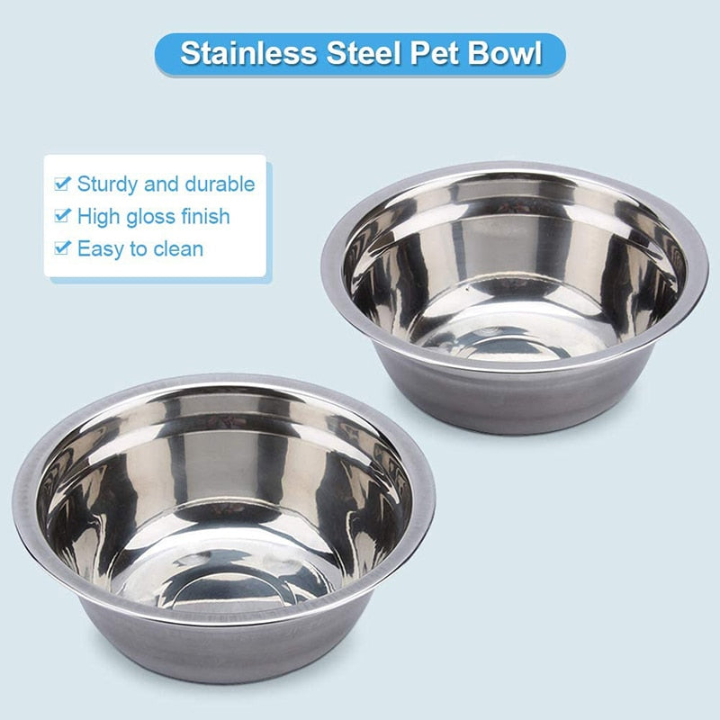 Sturdy Stainless Steel Double Dog Bowl