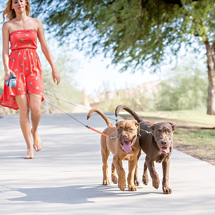 Retractable Reflective Double Dog Leash