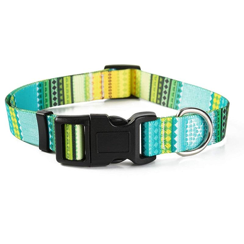 Bohemain Nylon Floral Dog Collar