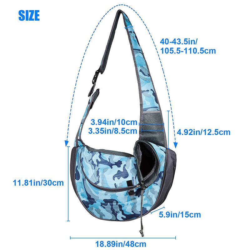 Blue Camouflage Dog Carrier Bag