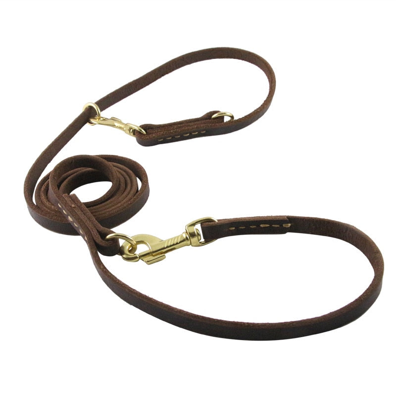 Multifunctional Genuine Leather Dog Leash