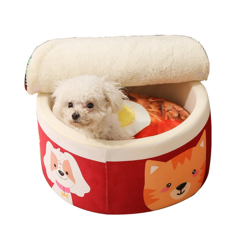 Funny Ramen Cup Noodles Dog Bed