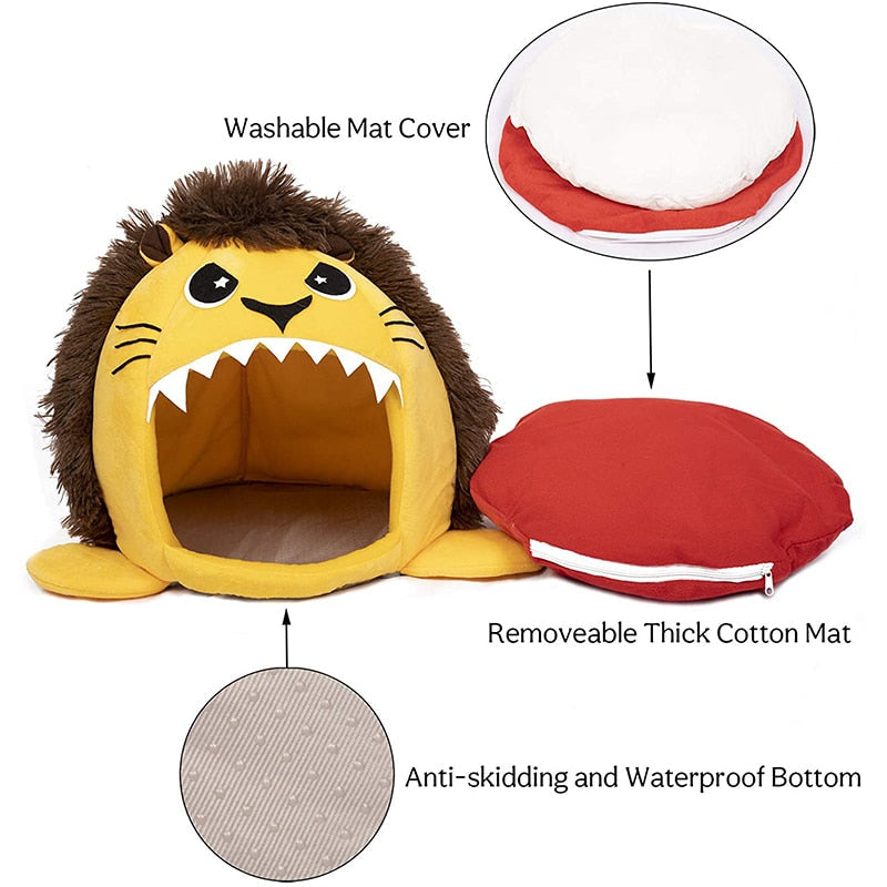 Cute Cartoon Lion Cat Bed