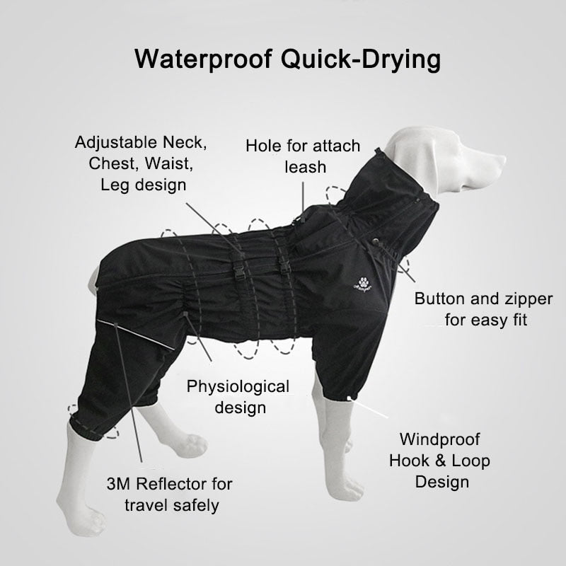 Outdoor Waterproof Black Dog Raincoat