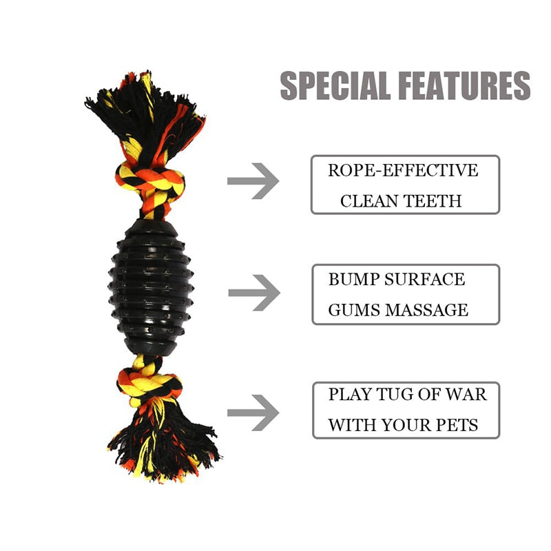 Natural Hard Rubber Dog Rope Toy