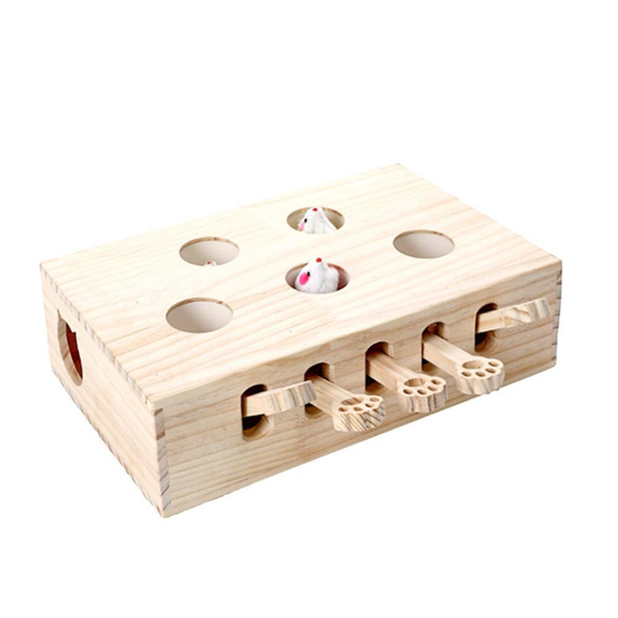 Funny Wooden Cat Hunt Puzzle Toy