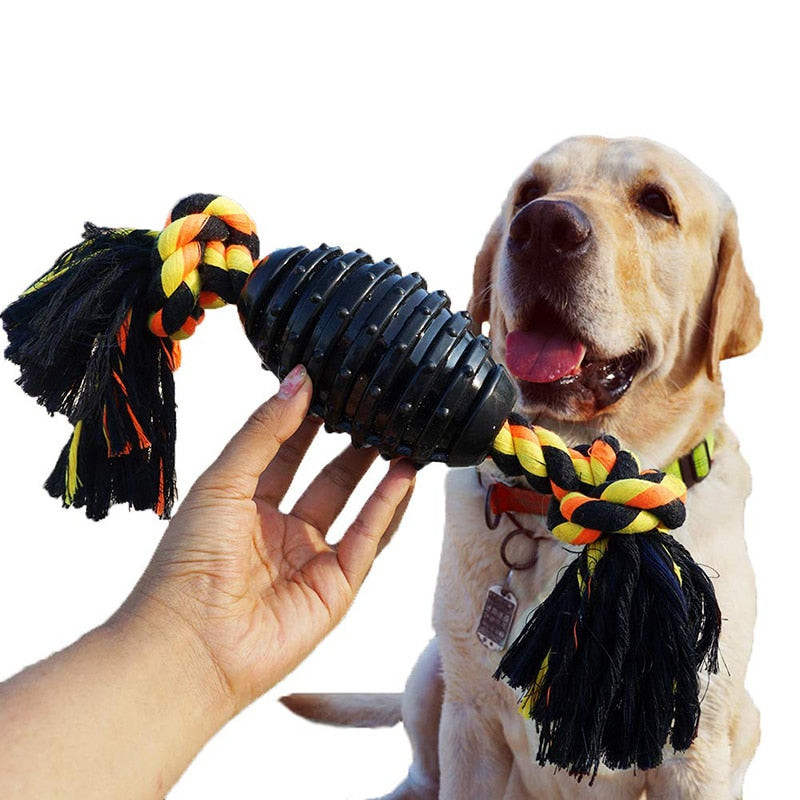 Natural Hard Rubber Dog Rope Toy