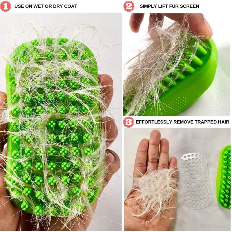 Comfortable Shampoo Dog Rubber Brush