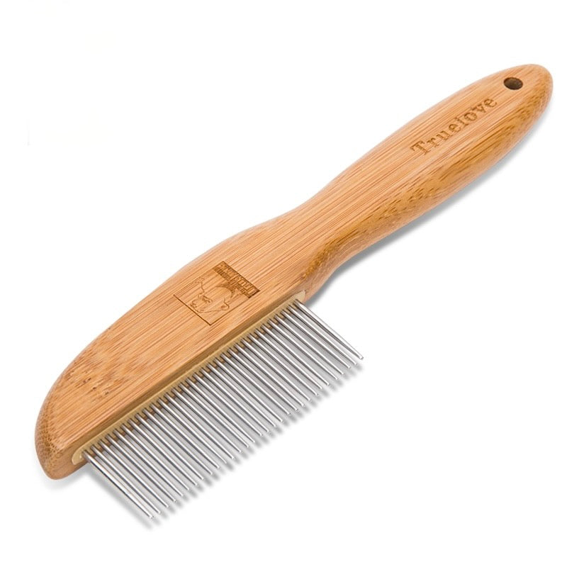 Ergonomic Bamboo Steel Needle Pet Comb