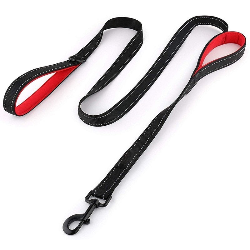 Reflective Two Handle Padded Dog Leash