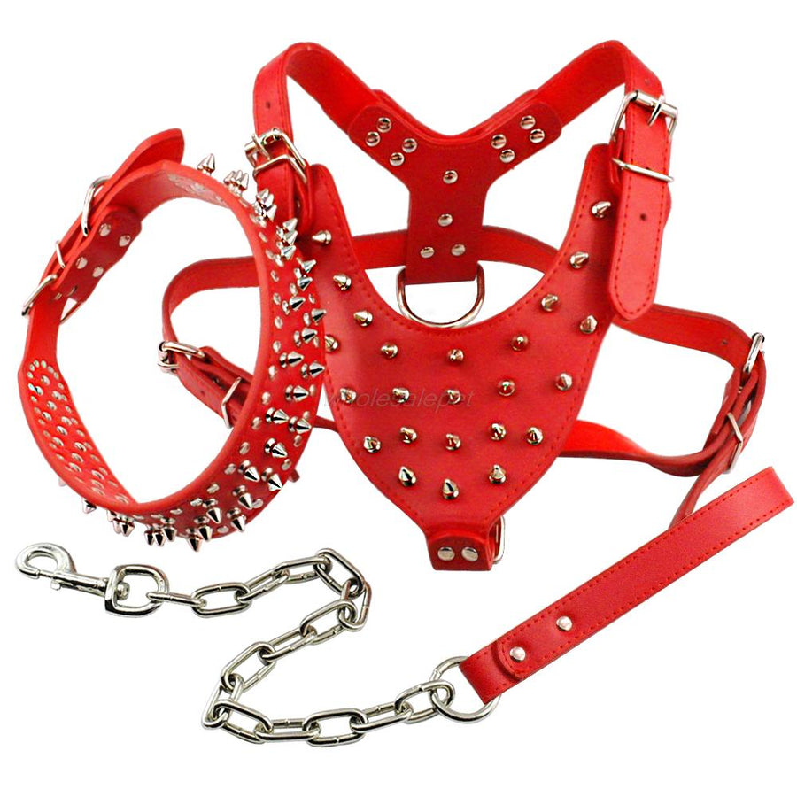 Spiked Studded Leather Dog Harness