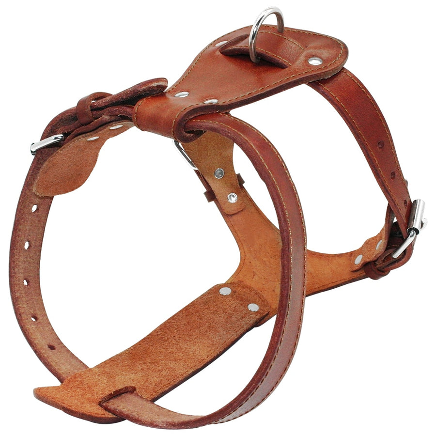 Large Pitbull Leather Dog Harness