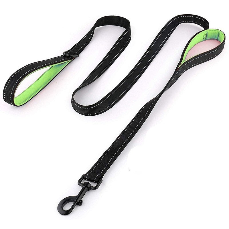 Reflective Two Handle Padded Dog Leash