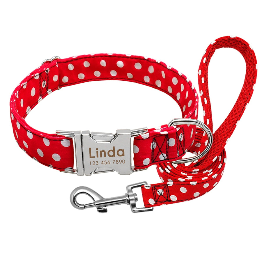 Polka Dot Dog Collar Set