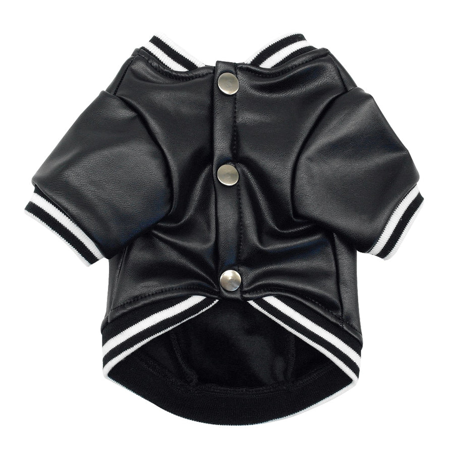 Black Leather Dog Jacket