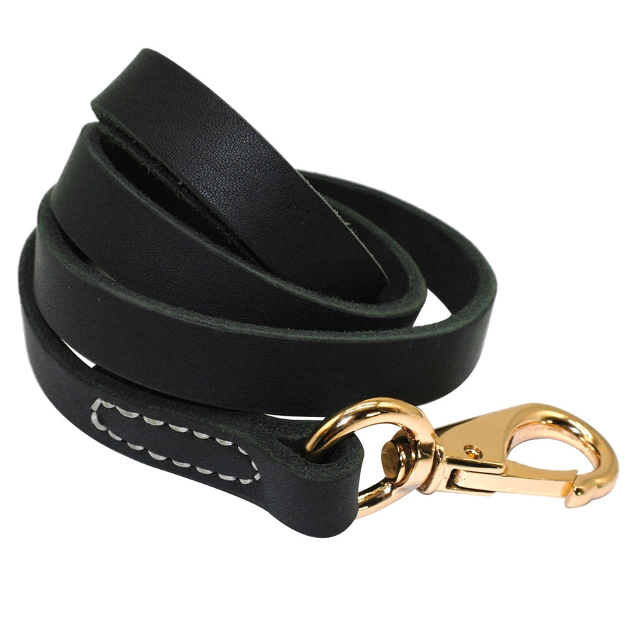 Genuine Black Leather Dog Leash