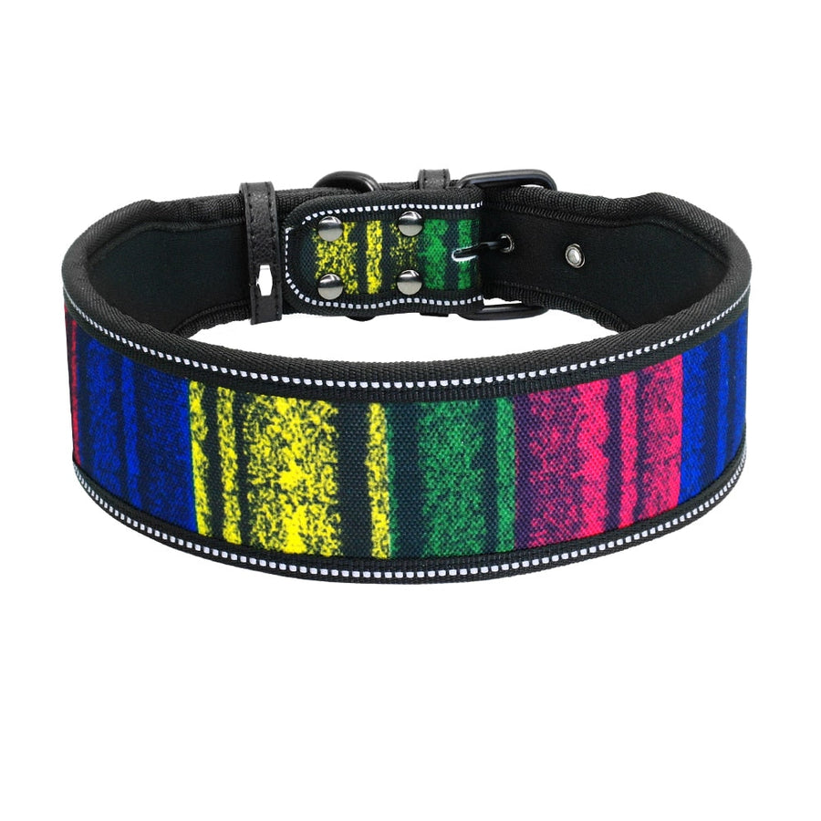 Breathable Padded Striped Dog Collar