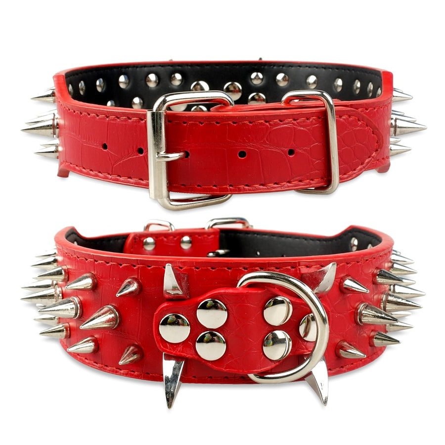 Spiked Studded Leather Dog Collar