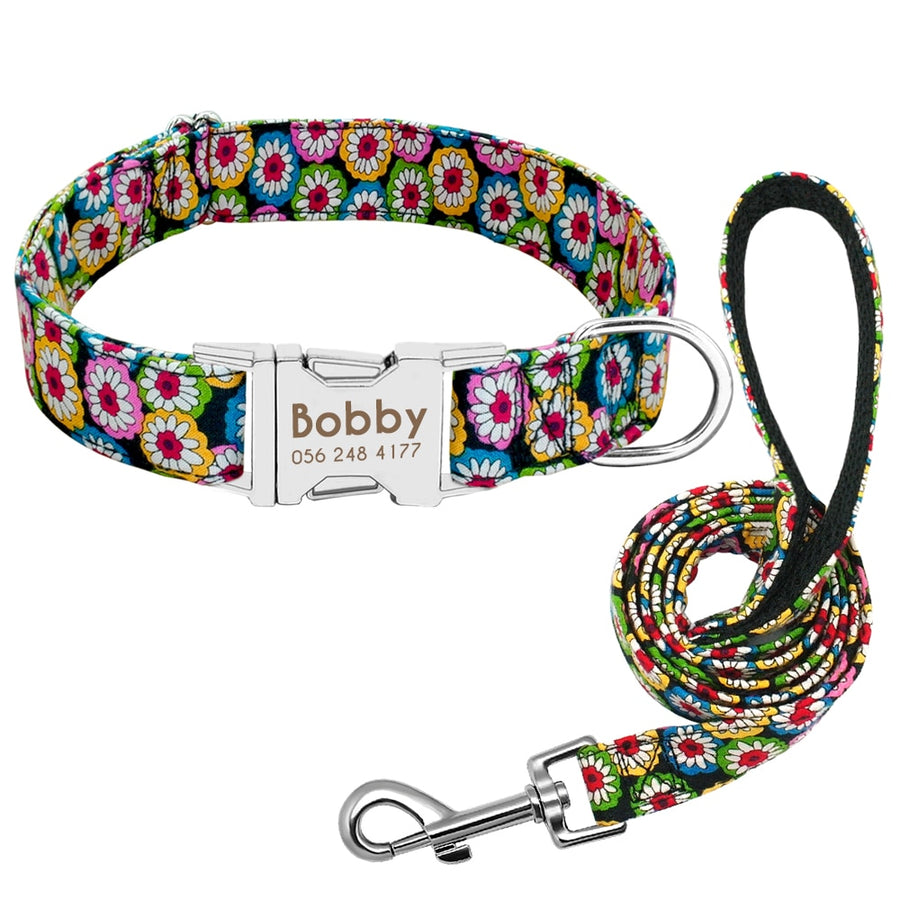 Nylon Print Dog Collars and Leads