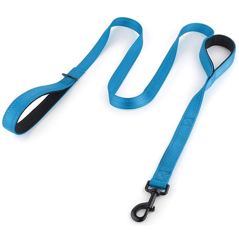 Reflective Two Handle Padded Dog Leash