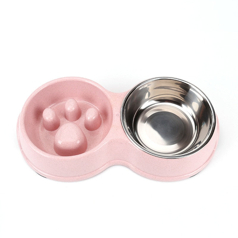 Wheat Straw Stainless Steel Dog Bowl