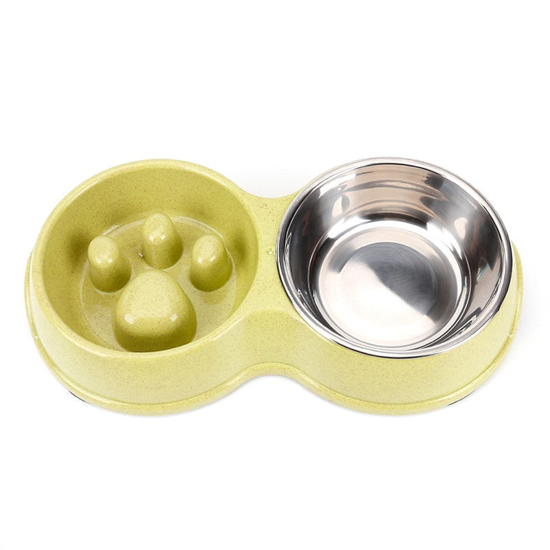 Wheat Straw Stainless Steel Dog Bowl